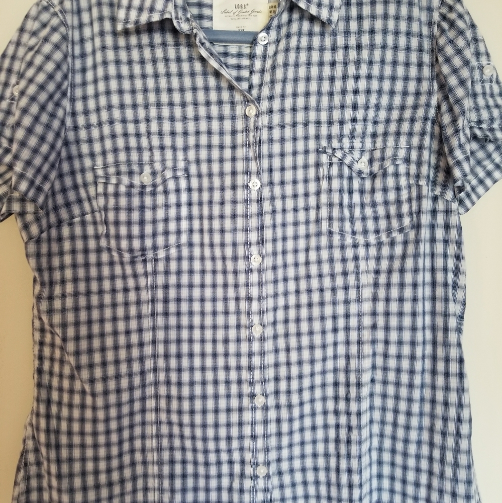 Womens plaid button down shirt